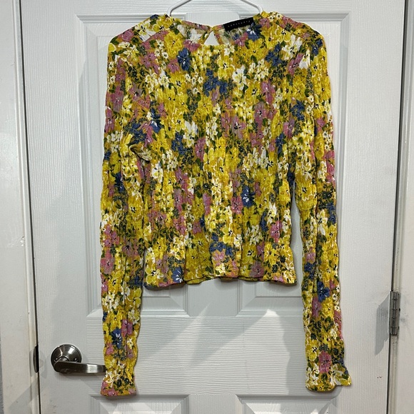 Sanctuary Floral Long Sleeve Blouse - Yellow, Pink, Blue - Picture 1 of 8